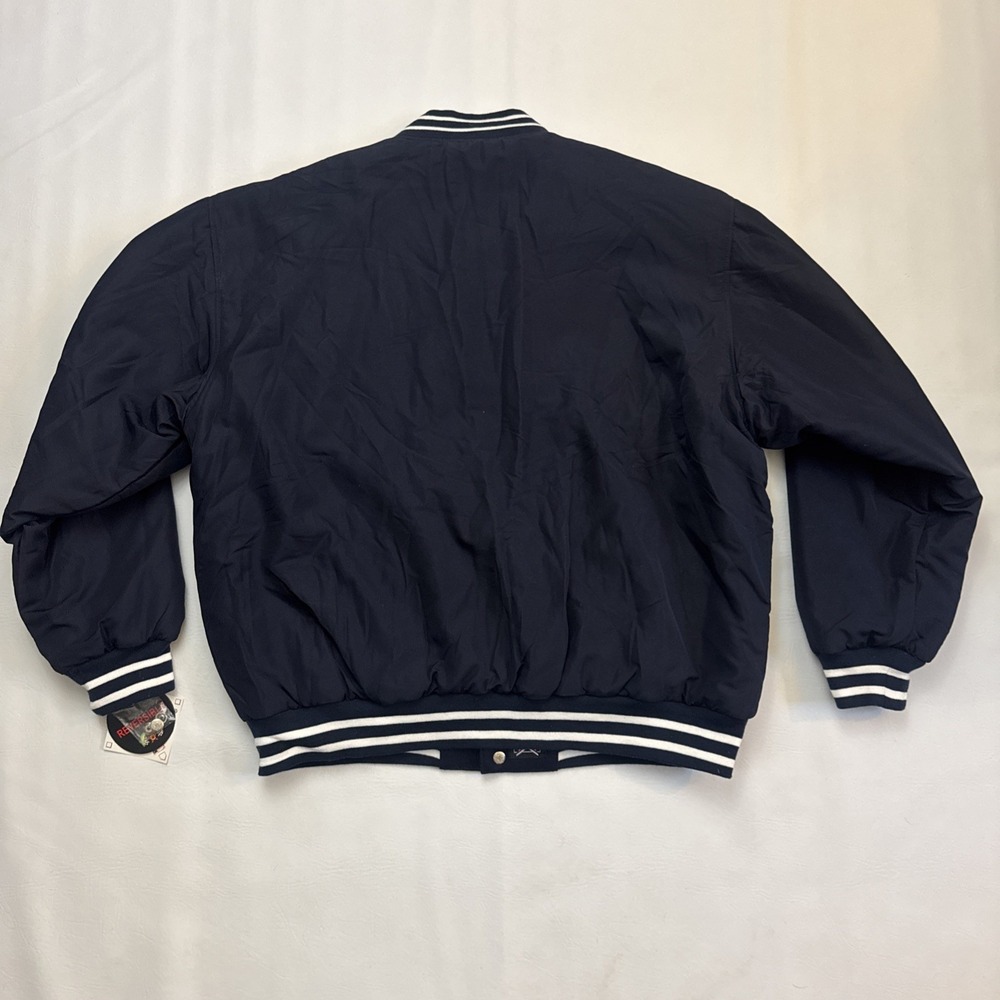 Vgt NY YANKEES Leather Jacket JH Design Reversible Wool Bomber 3XL MLB NEW TAG - Picture 4 of 10